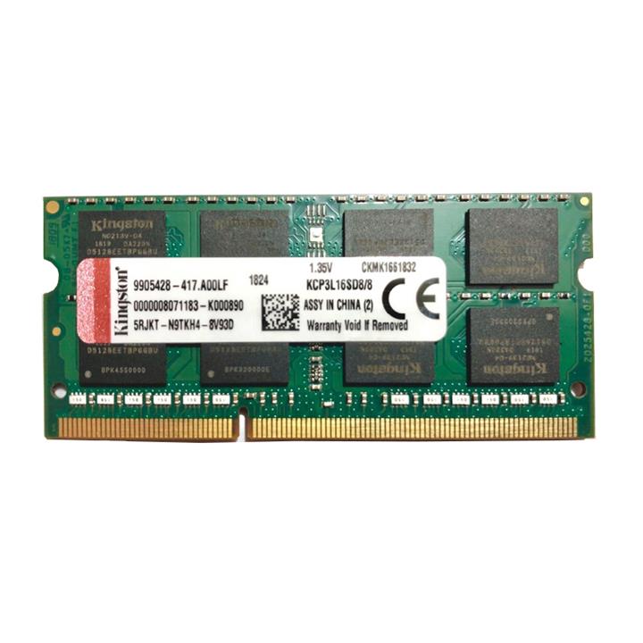 رم لپ تاپ DDR3L تک کاناله 12800 مگاهرتز CL11 کینگستون مدل PC3L 12800MZ ظرفیت 4 گیگابایت